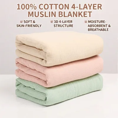 Skin Friendly 100% Cotton Newborn Eco-Friendly Bath Wrap Blanket 100x100cm Fine Water Absorption After-bath Swaddling Daily Home