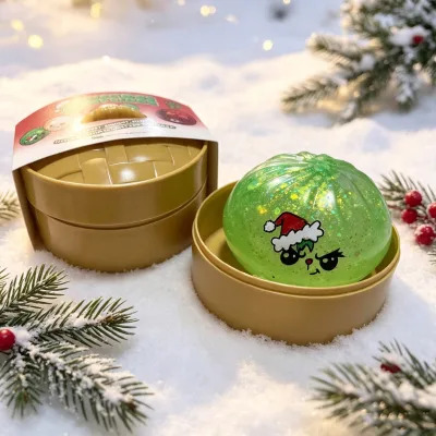 Christmas Large Dumpling Squishy Toy Glitter TPR Material Steamed Bun Food Shape Fidget Sensory Anti Stress Squeeze Toy for Kids