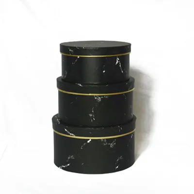 3 Different Size Marble Color Gold Line Round Flower Box Hot Sale and Accept Custom Order Paper Tube Box