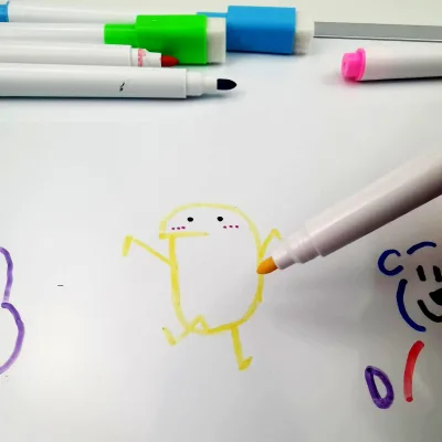 Kids Safe Magnetic Whiteboard Marker Low Odor Reusable Dry Erase Markers with Built-in Eraser