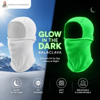 Top Ho TCustom Glow in the Dark Balaclava Mask UV Absorbing Luminous Face Cover