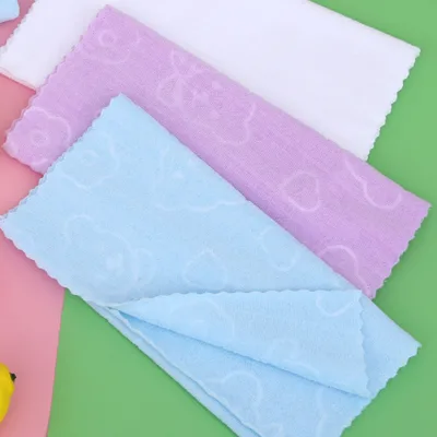 Multifunctional High Quality Microfiber Towel Kitchen Cleaning Absorbent Eco-friendly Plain Weave Embossed Bear Pattern Gift