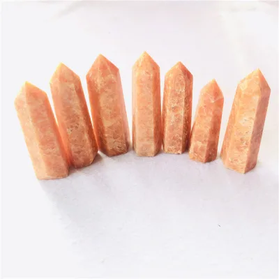 Wholesale High Quality Natural Sunstone  Point Wand Healing Crystal Tower for Decoration