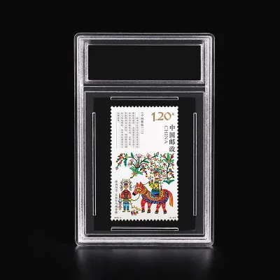 44*33mm Graded Stamp Card Holder Postage Stamp Display Slab Custom Acrylic Stamp Collecting Mini Card Grade Slab