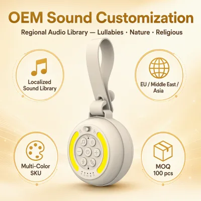 White Noise Machine Factory Price Sleeping Soother White Noise Machine with LED Night Light and Therapy Red Light with