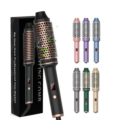 FYD Snap Plastic Hot Digital Display Tourmaline Ionic Hair Curler Electric Curling Iron Brush Thermal Brush New Upgrade