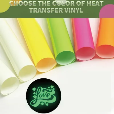 Glow Dark Luminous 3D Puff Heat Transfer Vinyl Roll Water Resistant UV Printed Compatible with Cricut Air Maker for T-Shirts
