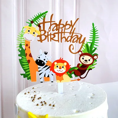 New Style Color Cartoon Acrylic Small Animals Birthday Cake Topper