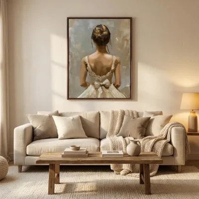 Elegant Bridal Back Portrait Painting Modern Canvas Wall Decor Handmade Textured Artwork Living Room Bedroom Hotel