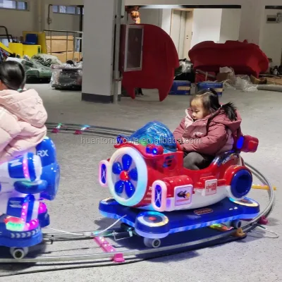 Children's Night Market Track Small Train Electric Cartoon Train Rotating Elevator Airplane square Stall Rotating Airplane