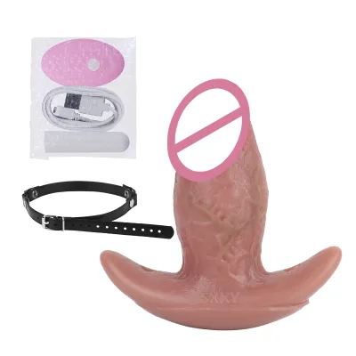 Hot-selling Medical-grade Silicone Multi-frequency Vibrating Butt Plug Also Serves As a BDSM Gag Suitable for Adult Sex Toys