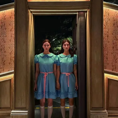 Halloween Girl Women  the Shining Bloody Murderous Twin Adult Costume