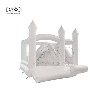 High Quality White Wedding Castle Inflatable Castle Bouncy Slide Jump Bounce House for Kids Party Event