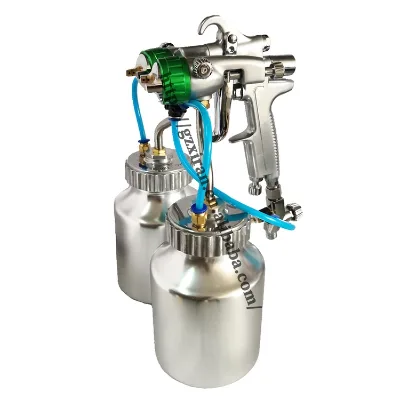 1.3mm Caliber Double-head Spray Gun Two-component Spray Paint Gun With 2 Lower Pots, Inner Pressurized Double-head Spray Gun