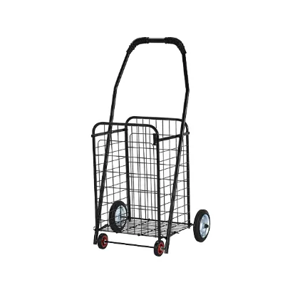 Outdoor Large Capacity Folding Shopping Cart with Pull Rod and 4 Wheels Portable Outdoor Travel Beach Heavy Duty Trolley