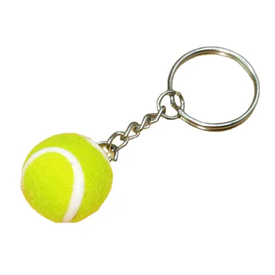 Hot Sale 2cm Tennis Ball Sports Keychain Club Souvenir Bag Charm Promotional Gift