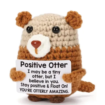 Handmade Cartoon Style Positive Animal Hand-Crocheted Doll-Emotional Support Pickle Potato for Birthday Easter Christmas