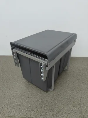 Kitchen Cabinet Pull Out 18L*2 Dust Bin Waste Bin Door Connect Soft Close Garbage Accessory