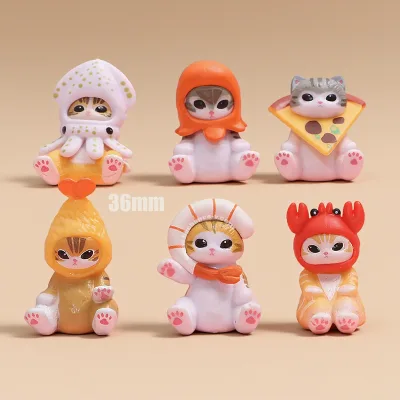 Miniature Cosplay Kitty Cat Figurine Cute Desk Decor Trendy Cartoon Toy for Social Media Studio Thank You Gift for Influencers