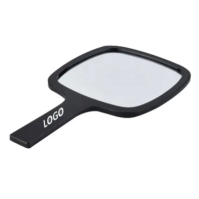 High Quality Custom Logo Single Side Decorative Makeup Hand Held Black Mirror
