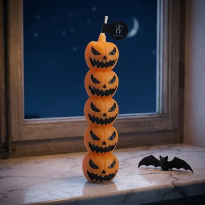 LANJO Halloween Taper Candles with Stakes Spooky Indoor Party Decor for Pumpkin and Home Fragrance Gift for Party