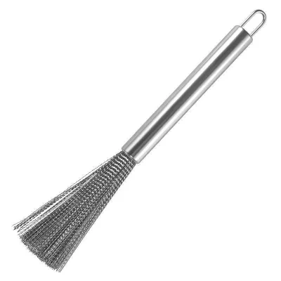 Scouring pad for pots and pans kitchen cleaning brush stainless steel long-handled pot brush cleaning steel wool pad