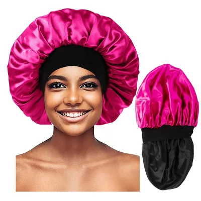 Bonnet for Men Hair Bonnet for Sleeping Double Layer With Elastic Band Satin Bonnets for Black Women Curly Hair Braids