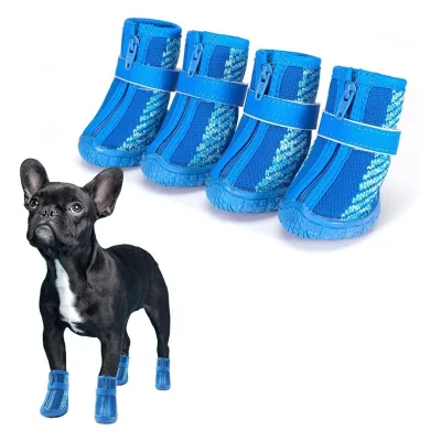 ZYZPET Dog Boots Outdoor Hiking Snow Dog Booties Anti-Slip Dog Shoes with Adjustable Drawstring for Small Puppy 4PCS