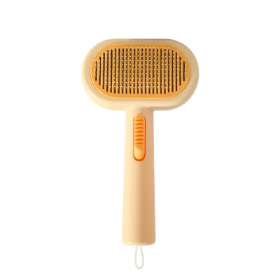 Customized Double-Sided Cat Brush with Long Handle Wholesale Portable Plastic Pet Comb One-Click Hair Removal