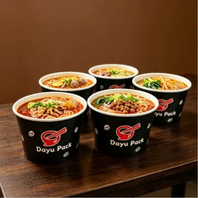 Wholesale Food Grade Eco-Friendly Kraft Paper Salad Bowl Clear Lid Leakproof for Takeaway Food Showcase Custom Logo Sushi Snack
