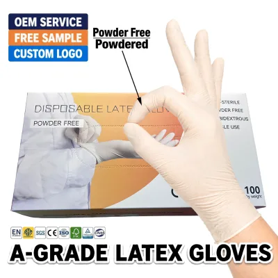 Powder Free Latex Gloves China Rubber Bulk Extra Strong Biodegradable Long Cuff Hypoallergenic Tear Resistant
