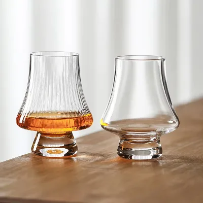 High Quality Light Luxury Crystal Glass Heavy Bourbon Whiskey Glass Drinkware Snifter Narrow Rim Tasting Glasses Heavy Whiskey