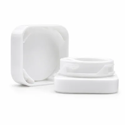 5ml 9ml White Square Child Resistant Glass Jar Set with Eco-friendly Packaging for Concentrate Extracts