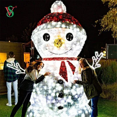 Christmas Light up 3D Skiing Snowman for Outdoor Street Square Decoration