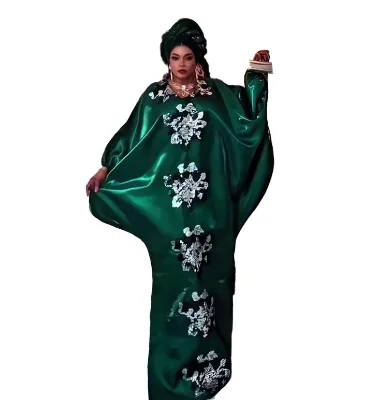 Fashion nigerian traditional dresses Elegance traditional african dress With sequin decorations africa dresses