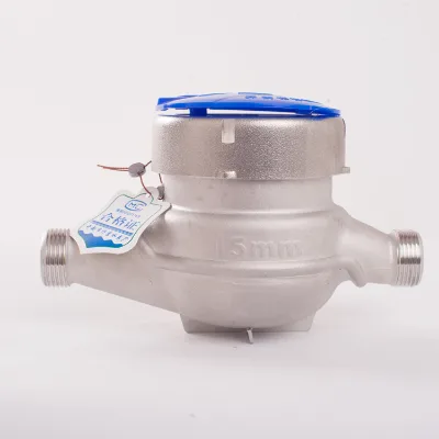 304 Stainless Steel 20mm Multi-Jet Wet Dial Cold Water Flow Meter IP68 OEM Drinking Water Meter Class2 Accuracy Threaded