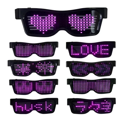 LED Glasses Light up Dynamic Party Favor Glasses Festival Christmas USB Rechargeable LED Rave Glowing Flashing Glasses