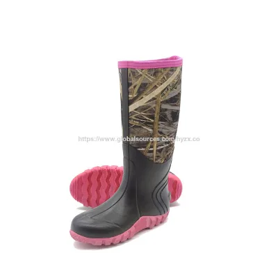 Women's Waterproof Rubber Boots, Custom Camouflage Neoprene Rain Boots, Muck Boots