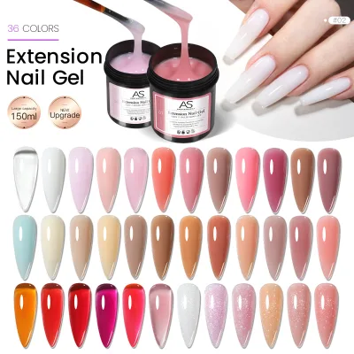 Private Label 150ml Acrylic Semi-Permanent Poly UV/LED Gel Varnish 150g Large Nail Extension Gel Polish Hema-Free Long Lasting
