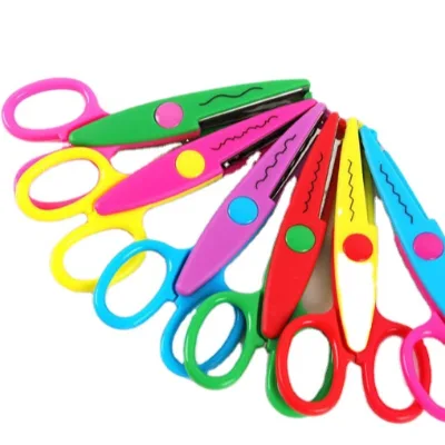 Hot Selling 6 Plastic Safe Kids Craft Scissors Cute Mini Colorful DIY Paper Cut Set Office Stationery Supplies