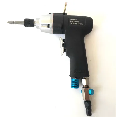 Industrial Pistol Grip Air Screwdriver for a Part Placed Right in Front of You Where the Fasteners Are Driven Horizontally