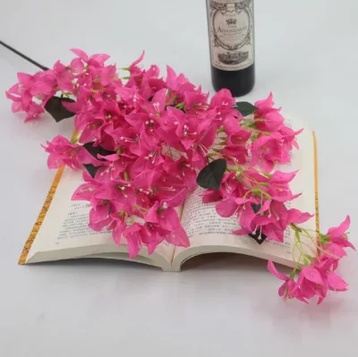 Hot Selling High Quality Dense Artificial Silk Bougainvillea Flower for Indoor Hotel Wedding Ceiling Floor Decoration