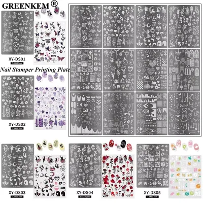 New 12 Square Nail Printing Steel Plate Nail Art Heat Transfer Printing Template Steel Plate Nail Stamper Printing Plate