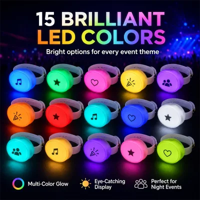 Luminous Wristband Custom Logo Flashing Light Bracelet Silicone Band RGB Color Changing Party Activity Merchandise