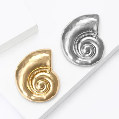 New Glossy Plated Snail-shell Brooch Dual-purpose Pin Alloy Finish European American Style Personalized Clothing Accessory