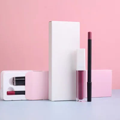 Wholesale Lip Gloss & Lip Liner 2-in-1 Moisturizing Matte Velvet Non-Stick Cup Lip Kits with Lip Liner Lipstick and Gloss Set