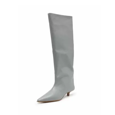 High Quality Boot Thigh High Boots Women Over-the-knee Black  Low Heel Vintage Wide  Genuine Leather Boots