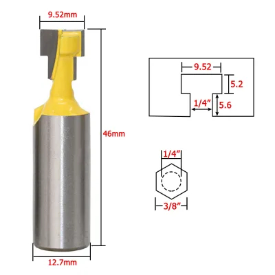 1/2Inch Shank Carbide Router Bit Milling Cutter Keyhole Woodwork Tool