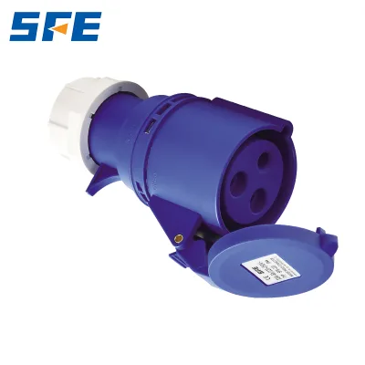 SFE IP44 220-240V~2P+E 6h 32A Blue Industrial Socket EU Outdoor Nylon Rope Male and Female Industrial Plug and Socket