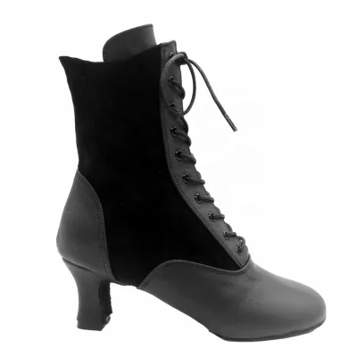 EVKOODANCE 2.5in Soft Sole Boot Combines Classic Can Styling with Modern Functionality Dance Boots Leather Material Soft Sole